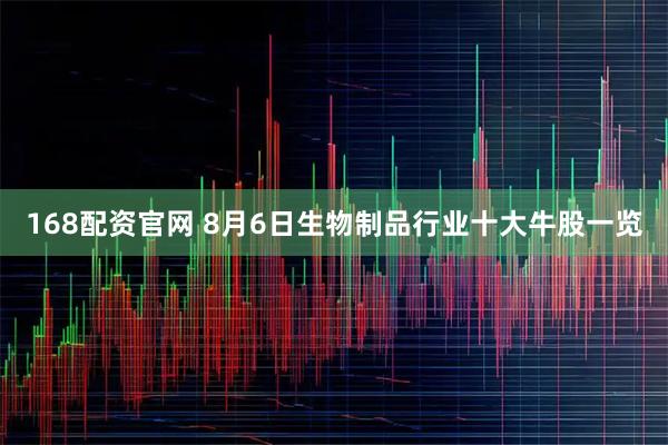 168配资官网 8月6日生物制品行业十大牛股一览