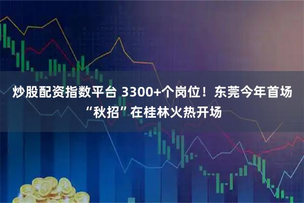 炒股配资指数平台 3300+个岗位！东莞今年首场“秋招”在桂林火热开场