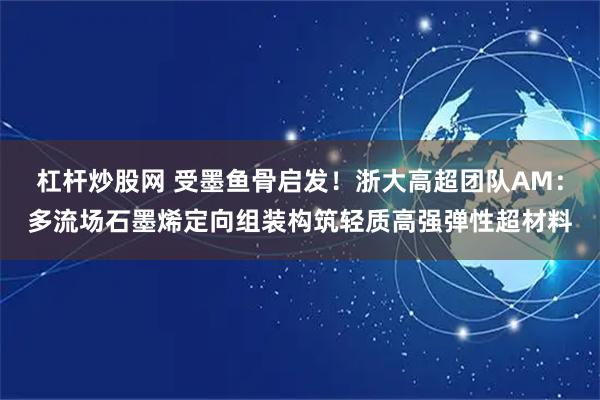 杠杆炒股网 受墨鱼骨启发！浙大高超团队AM：多流场石墨烯定向组装构筑轻质高强弹性超材料